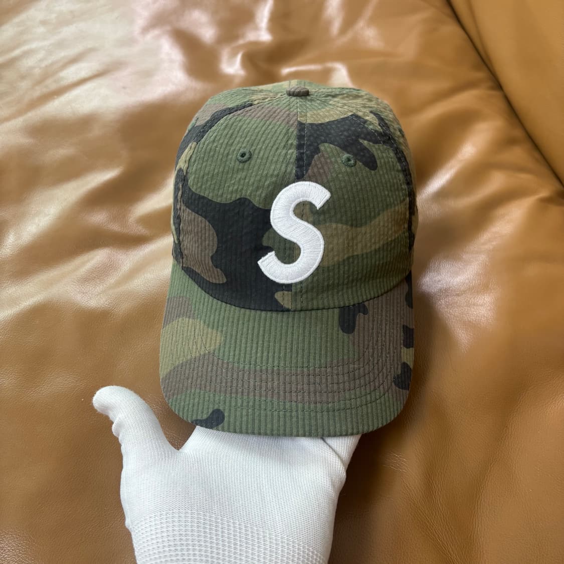 슈프림 S로고 6패널 볼캡 모자 24ss 시어서커 우드랜드 카모 상품이미지2