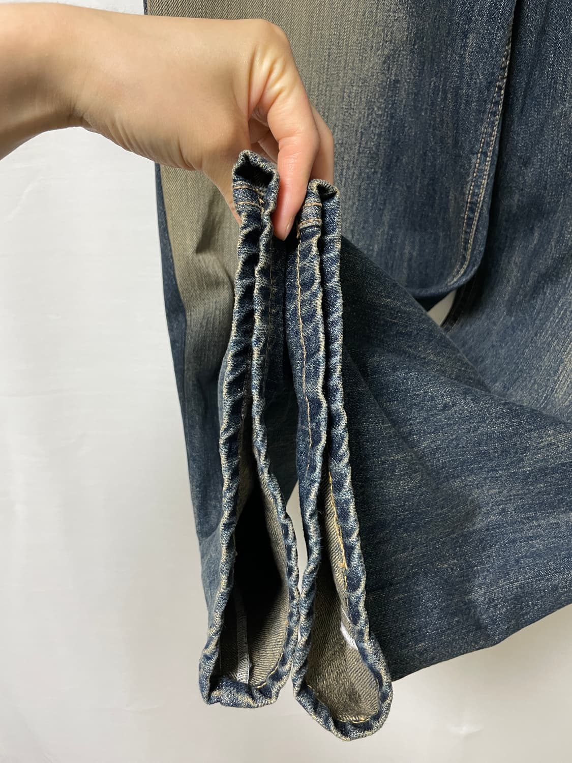 ootj 오오티제이 여성 빈티지샌드워싱 와이드 데님팬츠 L 상품이미지6
