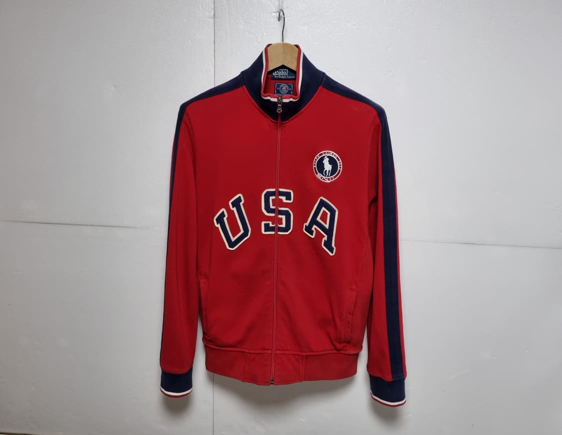 남성 레어 폴로 빈티지 USA 미국 올림픽팀 집업 빅레터링 상품이미지1