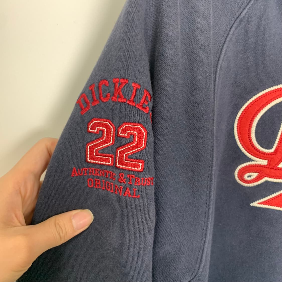 디키즈 y2k 와투케 네이비 양털 후드집업 상품이미지5