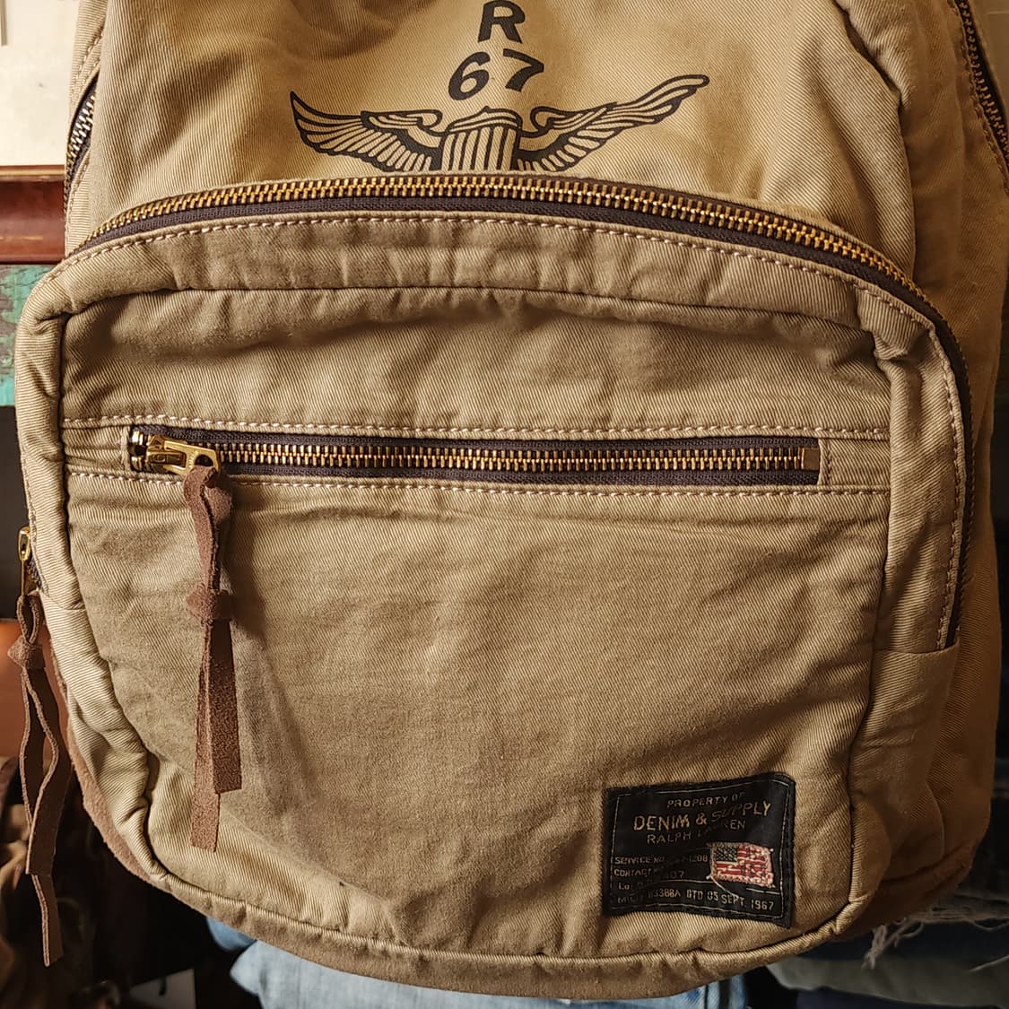 폴로 데님앤서플라이 밀리터리 백팩 캔버스 레더 백팩 상품이미지5