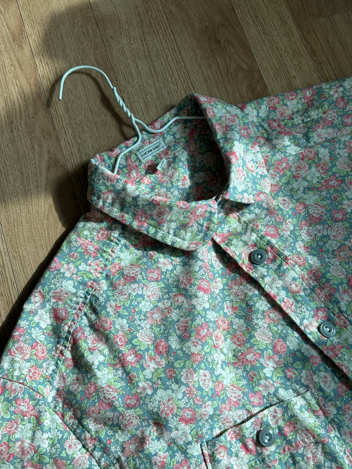 올리브드랩서비스 WORKER SHIRT pink floral 상품이미지2