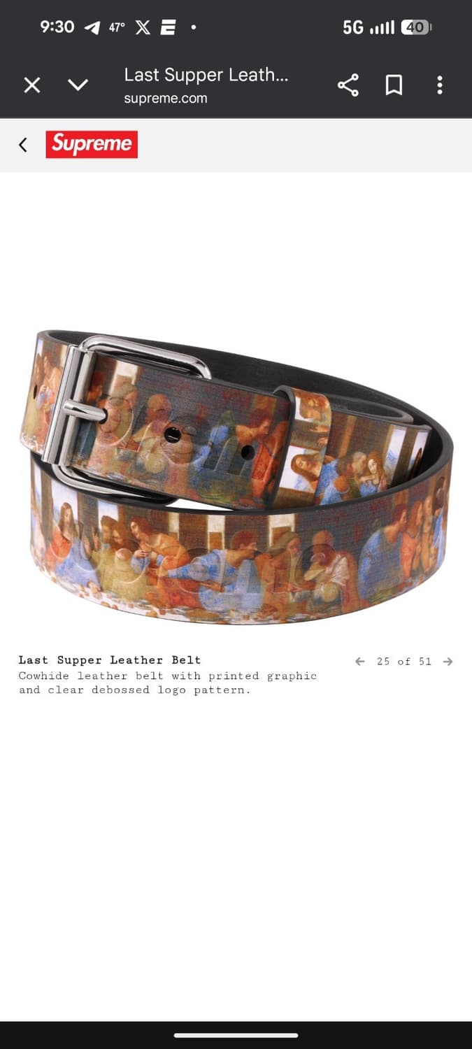 슈프림 라스트 서퍼 레더 벨트 멀티컬러 새상품 상품이미지2