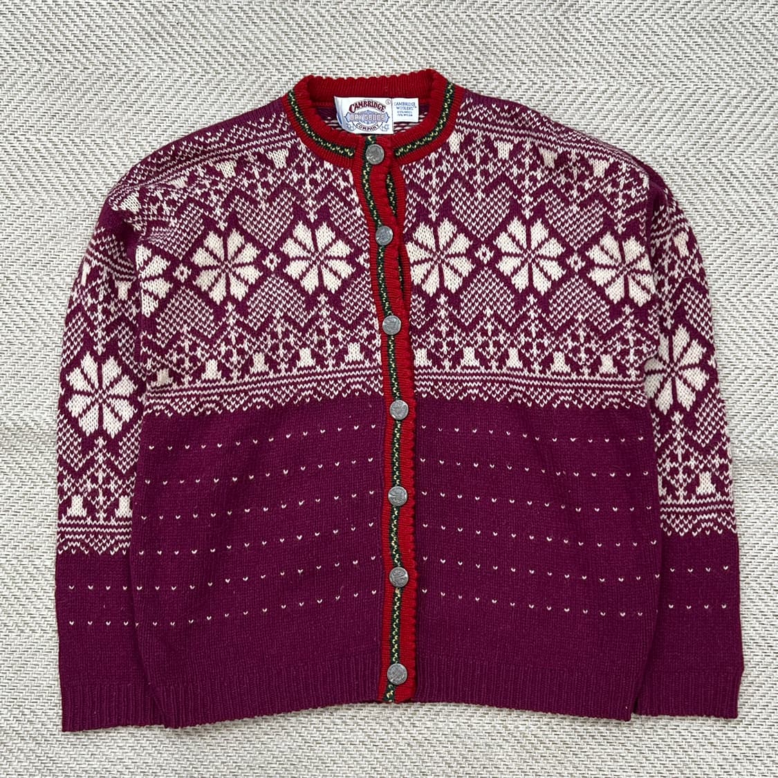 캠브릿지 노르딕 패턴 울 가디건 r2758 상품이미지1