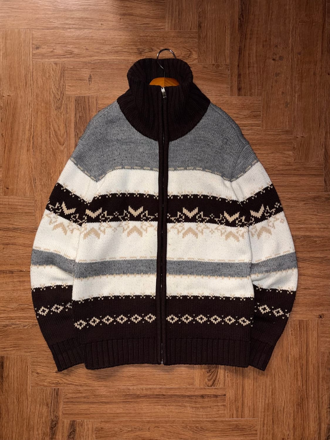 빈티지 노르딕 니트 집업 상품이미지2