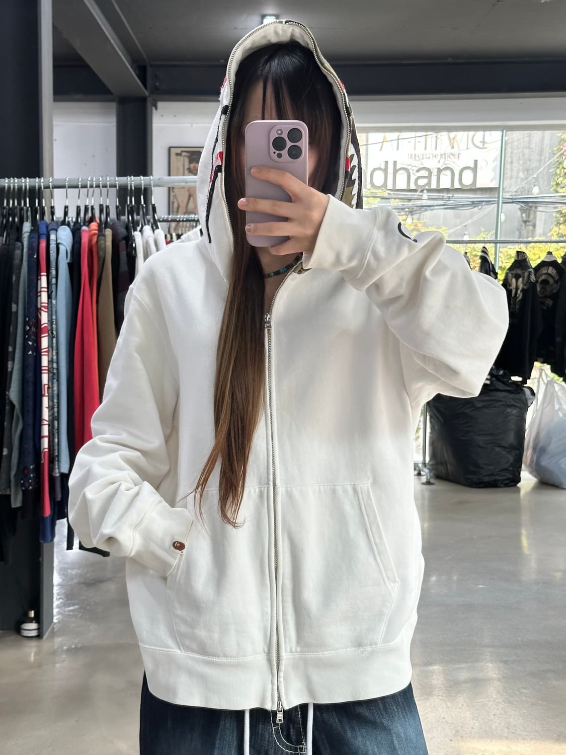 베이프 화이트 퍼스트카모 풀 후드집업 상품이미지3