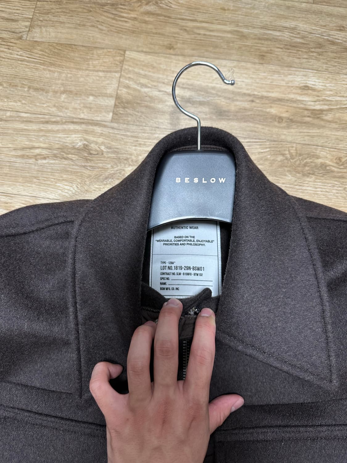 비슬로우 울 자켓 브라운 상품이미지4