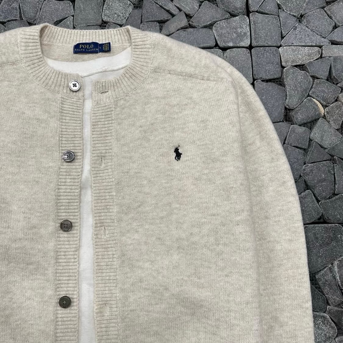 폴로 아이보리 라운드 가디건 L 상품이미지2