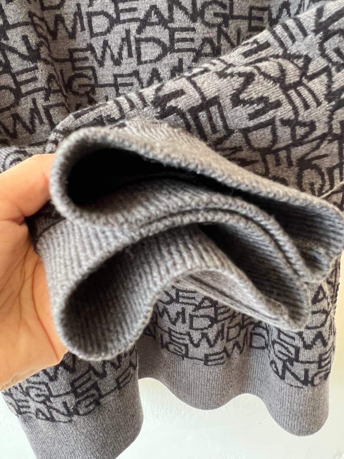 와이드앵글 남성 차콜그레이  울방풍라운드니트 골프니트 105 상품이미지4