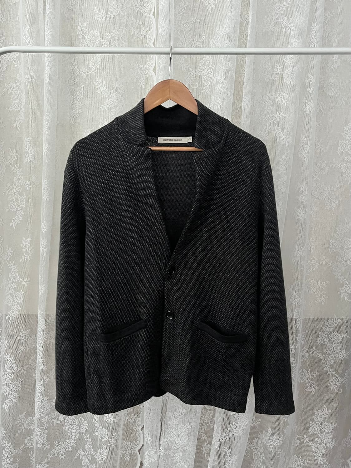 100) 시리즈 에피그램 가디건 차콜 그레이 상품이미지1