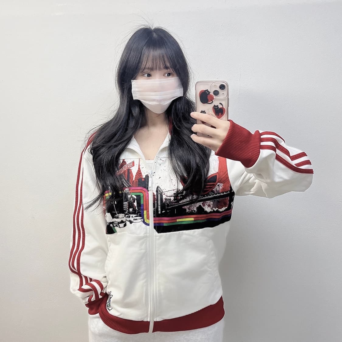 아디다스 x 빌 맥멀런 아디컬러 트랙탑 져지 화이트 레드 상품이미지1