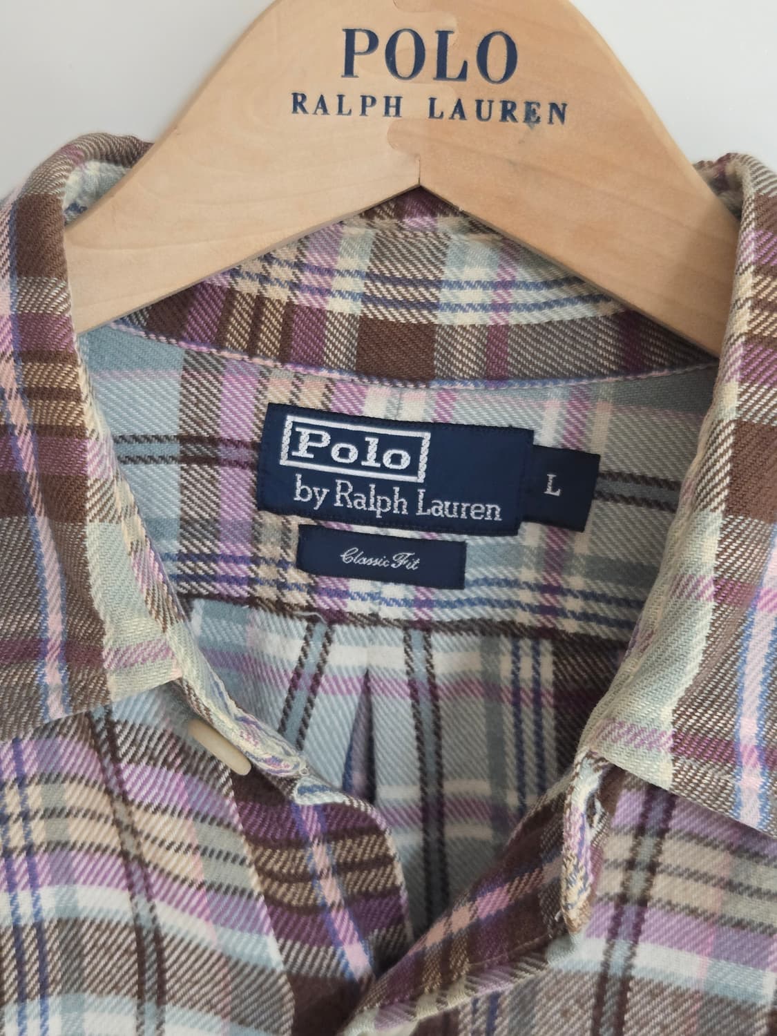 폴로 랄프로렌 엘보 패치 체크 플란넬 셔츠 클래식핏 L 상품이미지2