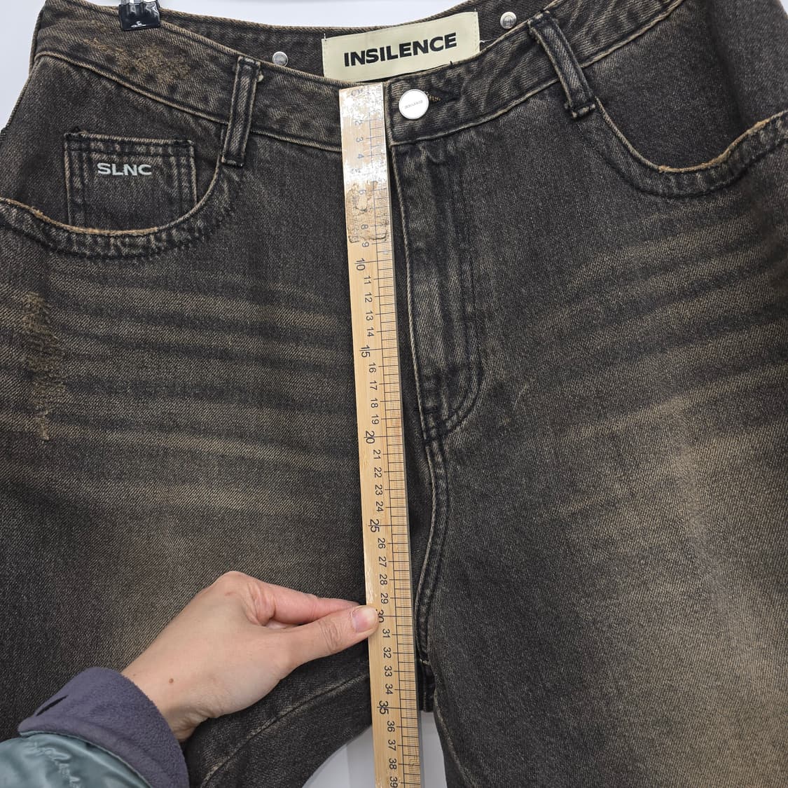 INSILENCE 데님 쇼츠 와이드 컷팅 데님 반바지 상품이미지6