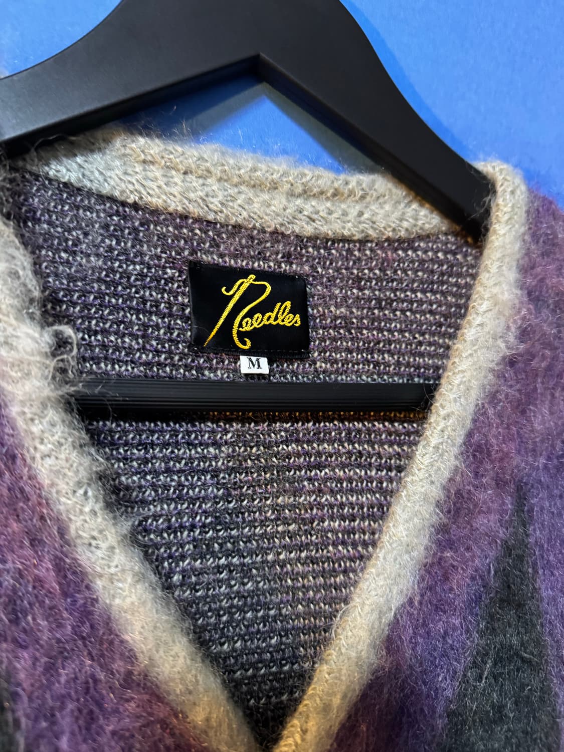 니들스 모헤어 아가일 가디건 상품이미지2