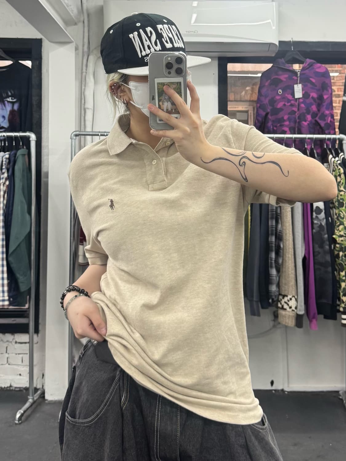 폴로 랄프로렌 베이지 카라 티셔츠 상품이미지3