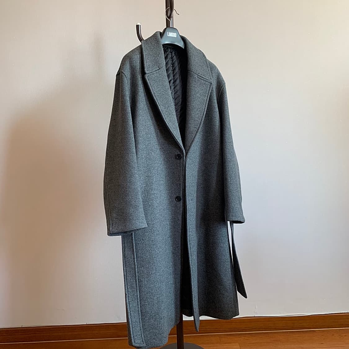 엘무드 로뎅 싱글 캐시미어 코트 (로브 겸용, 그레이) 상품이미지1