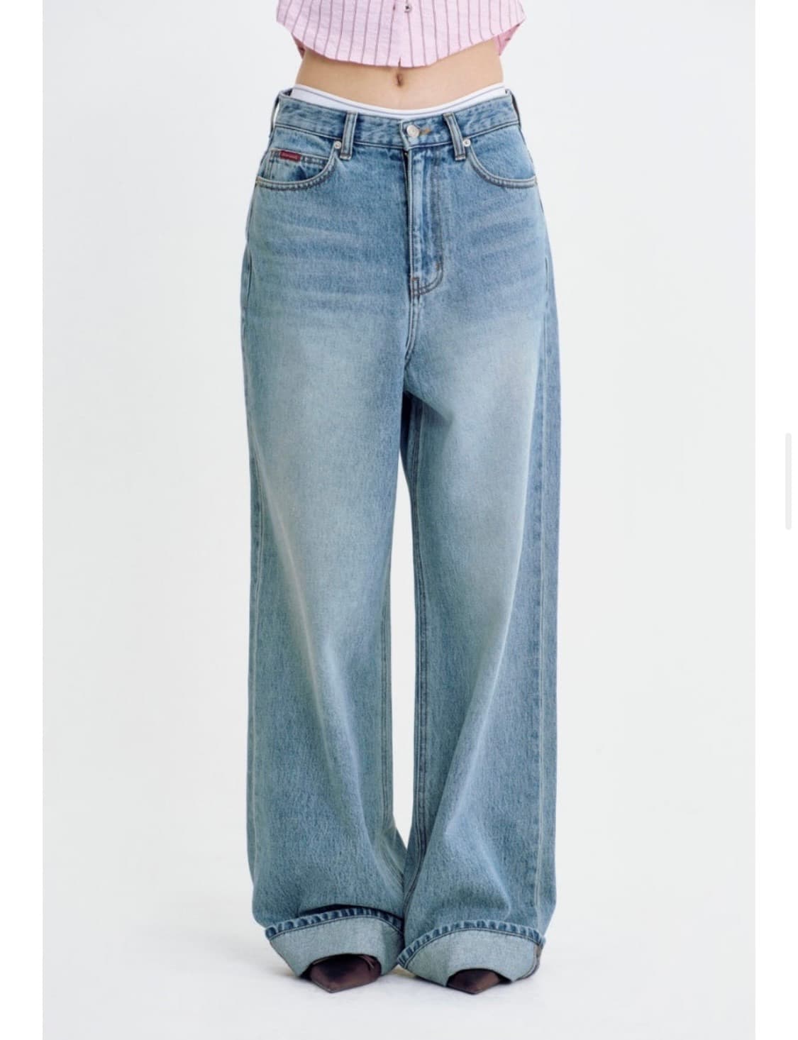 아비에무아 워시드 와이드 턴업진 S 상품이미지2