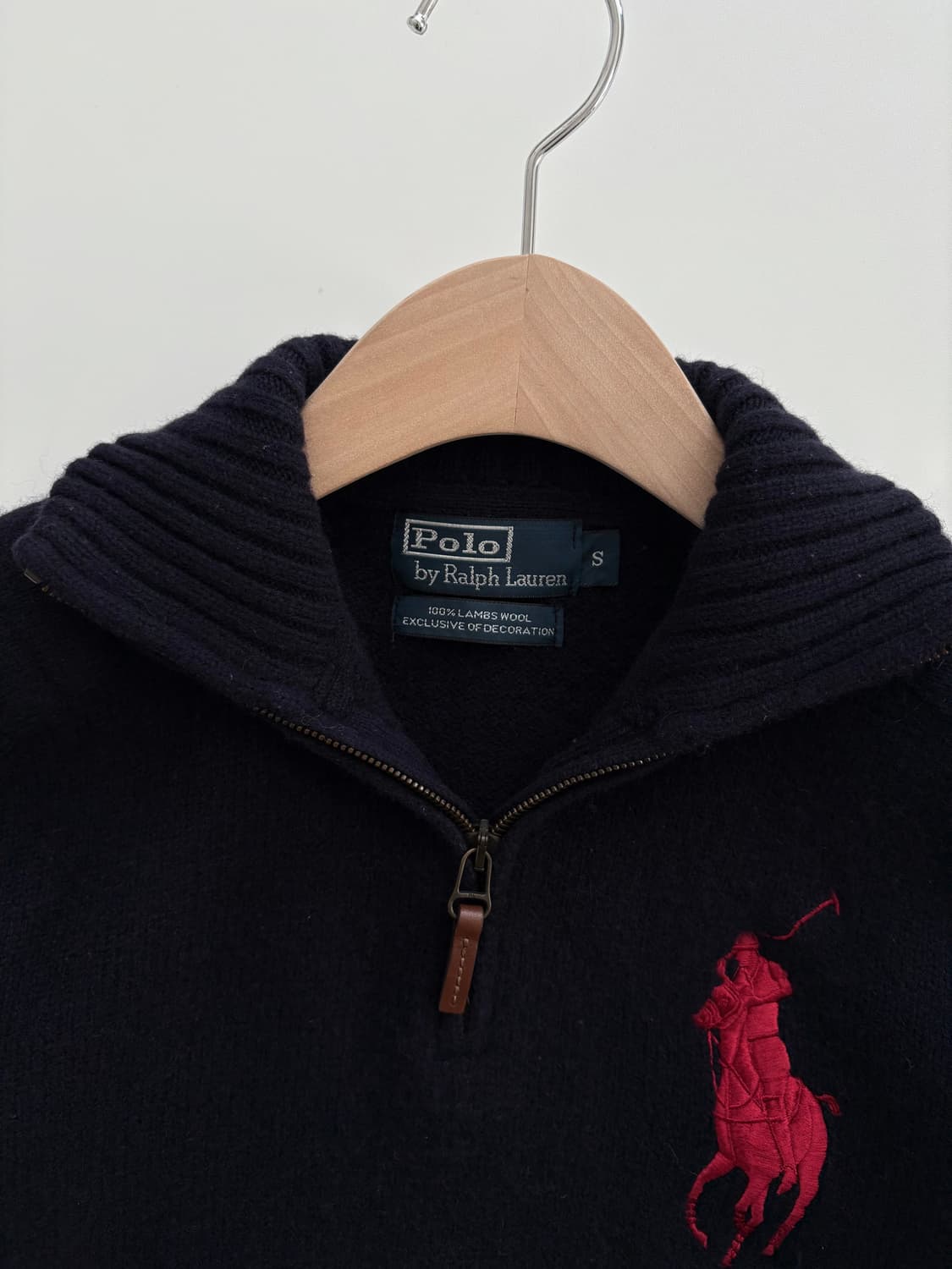 Polo 폴로 랄프로렌 레드 빅포니 램스울 하프집업 상품이미지5