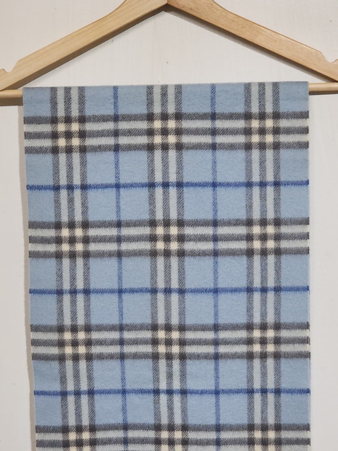 (정품) 버버리 캐시미어 머플러 하늘색 체크 목도리  상품이미지2