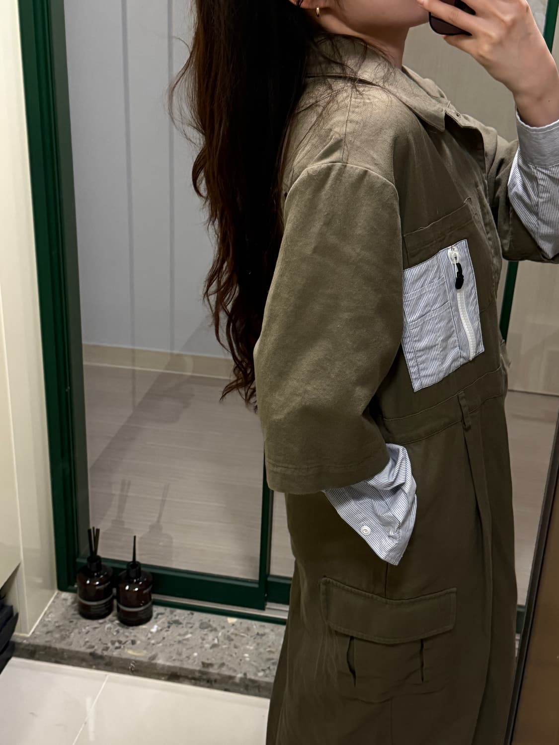 더일마 점프수트 카키  상품이미지1