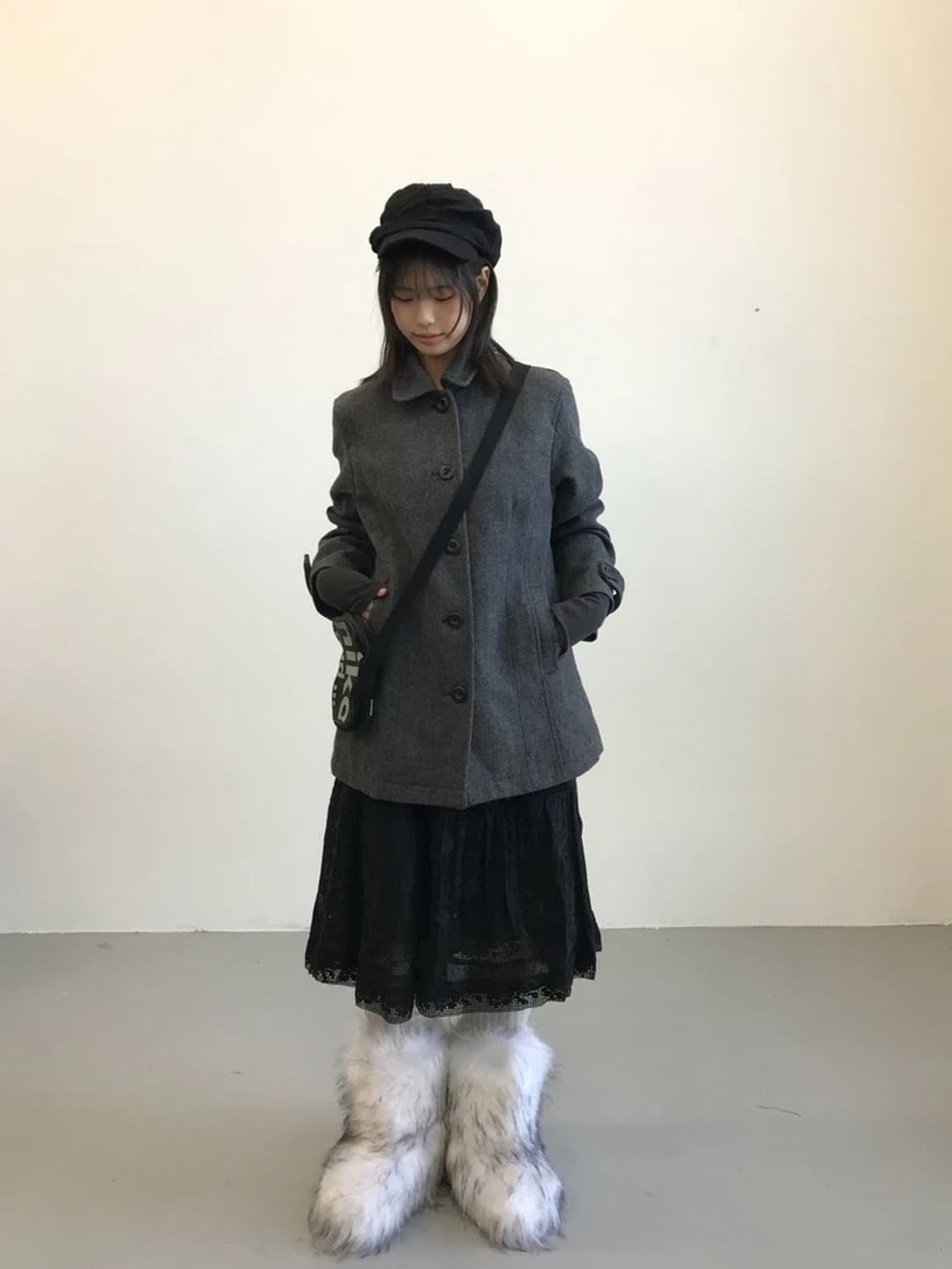 EASTBOY Gray Short Coat 상품이미지1