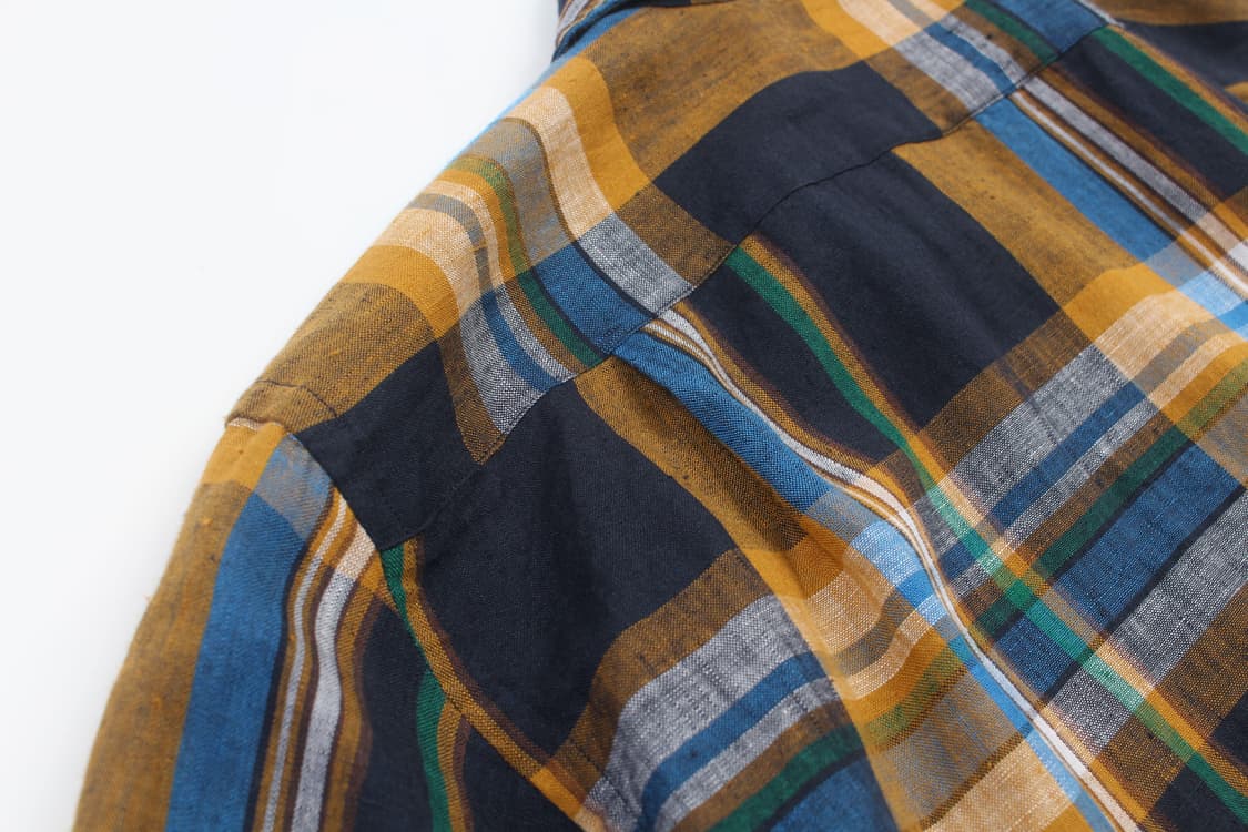 BEAMS PLUS Plaid Flax Italian Collar Shi 상품이미지9