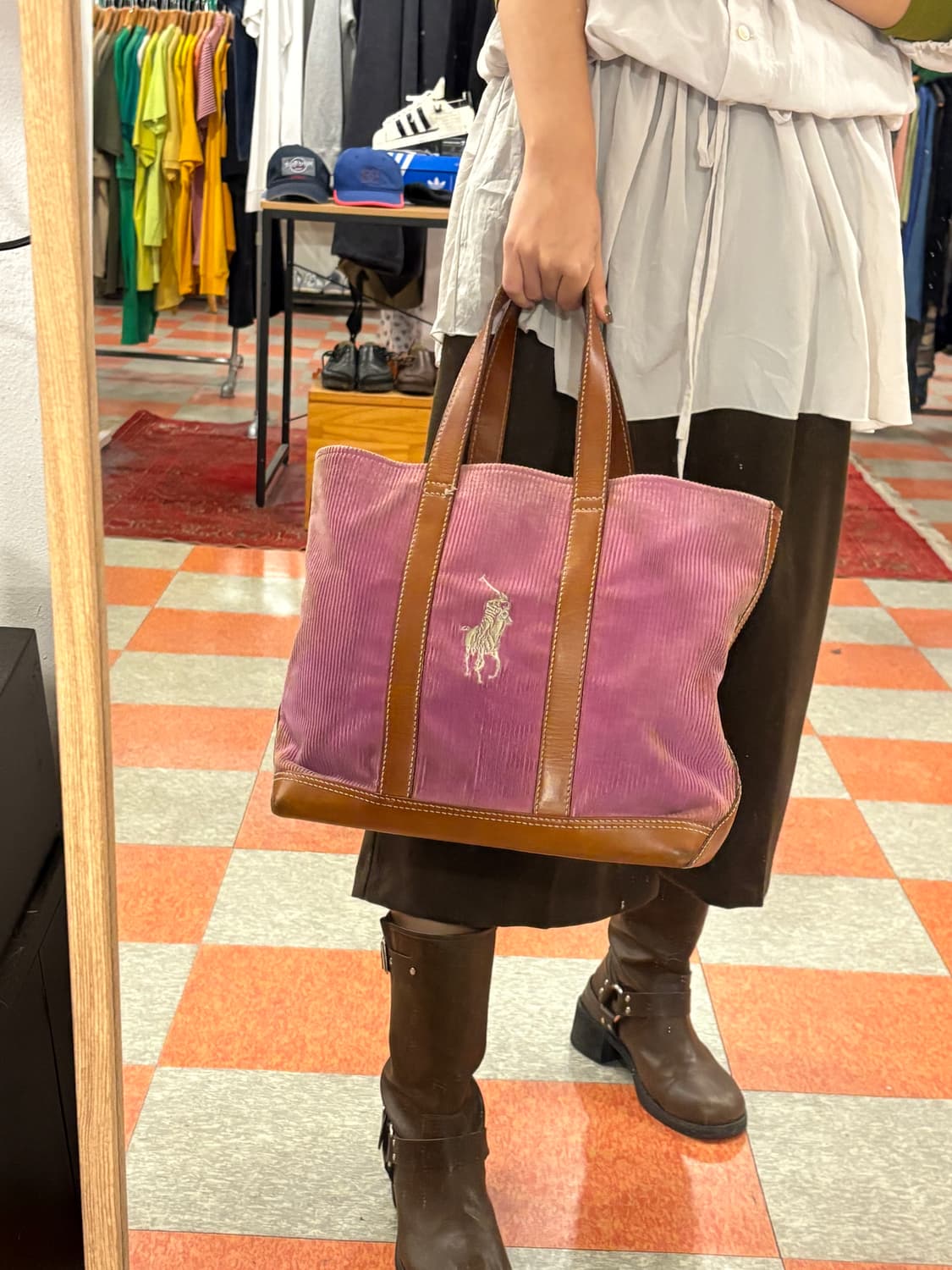 폴로 골덴토트백 상품이미지1