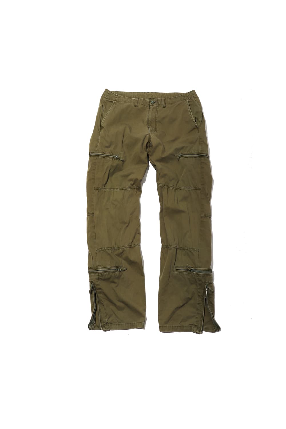 그린 라벨 릴렉싱 카키 코튼 사이드 지퍼 레이어드 팬츠   상품이미지1