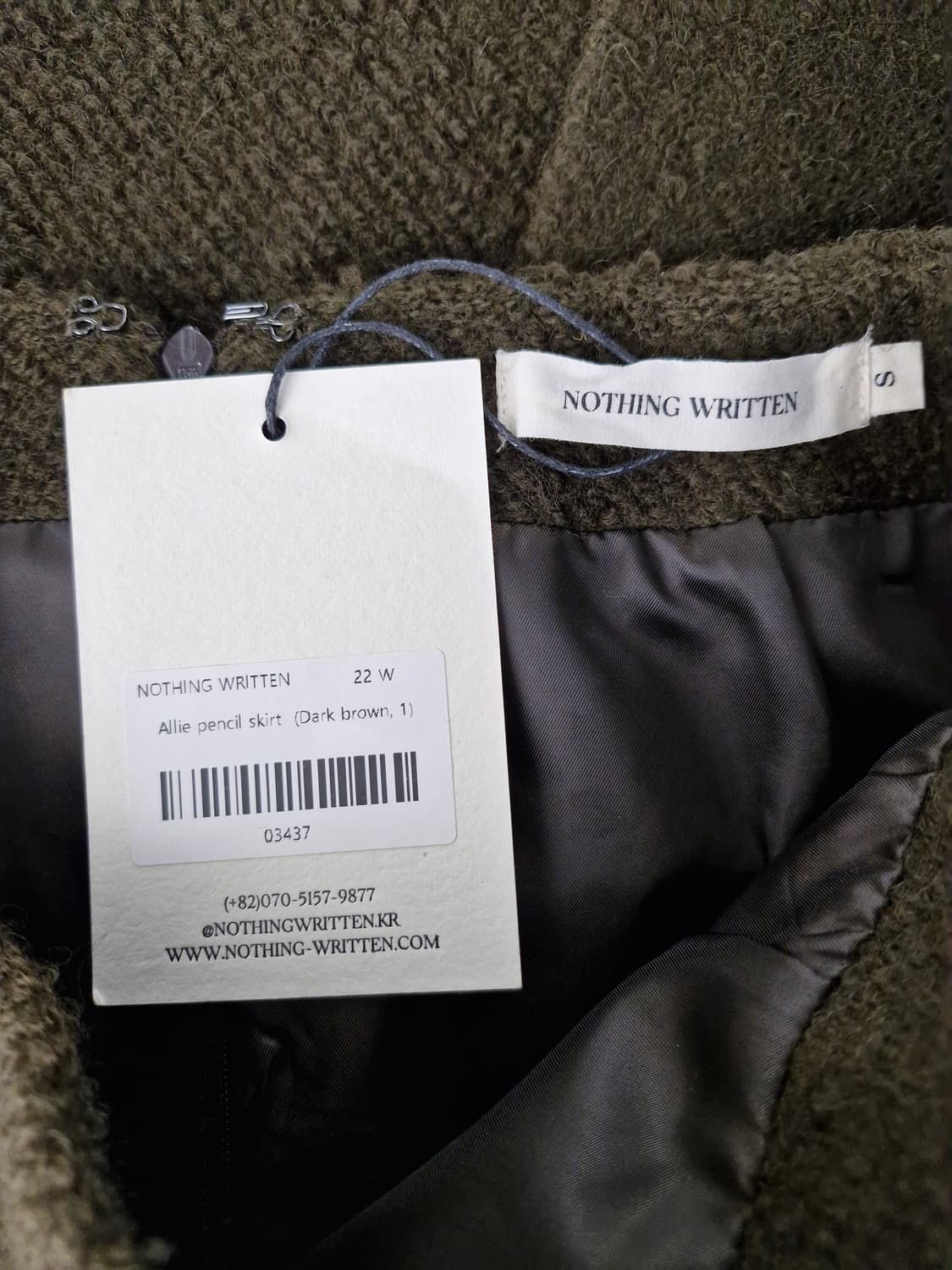 [새상품]낫띵리튼 Allie 펜슬 스커트 다크브라운 상품이미지5