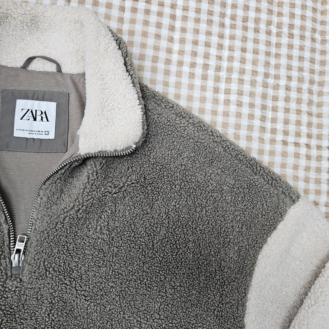 자라 오버핏 반집업 플리츠 남자100 상품이미지4