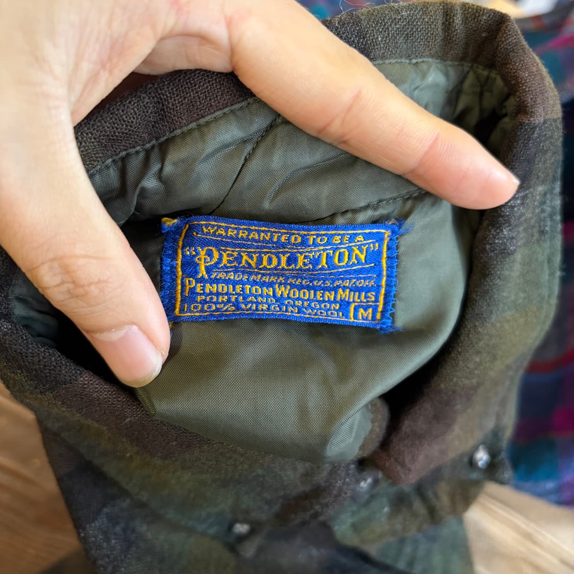 80년대 미국 생산 펜들턴 체크 울 셔츠 상품이미지5