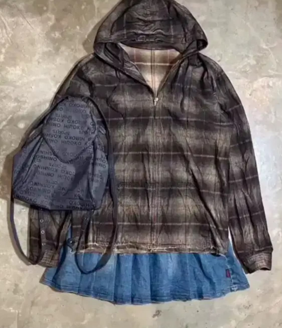 빈티지 체크 후드집업 상품이미지1