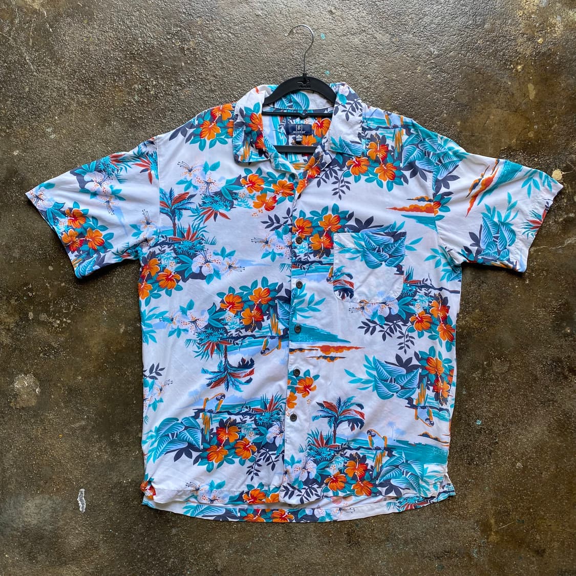 빈티지 하와이안 반팔 셔츠 화이트 상품이미지1