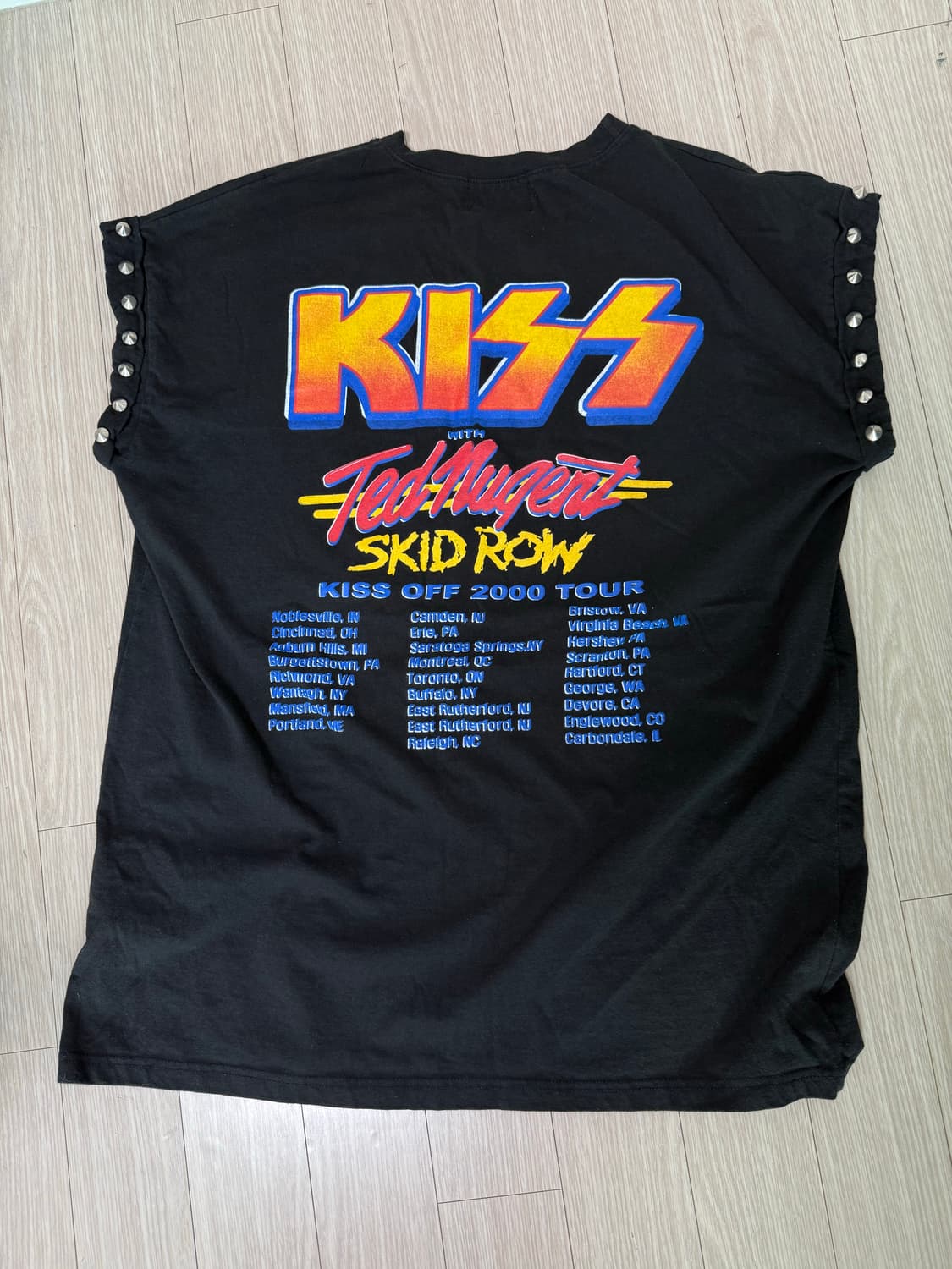 LAZER HEAVEN / KISS 락밴드 프린트 스터드 민소매 티셔츠 상품이미지3