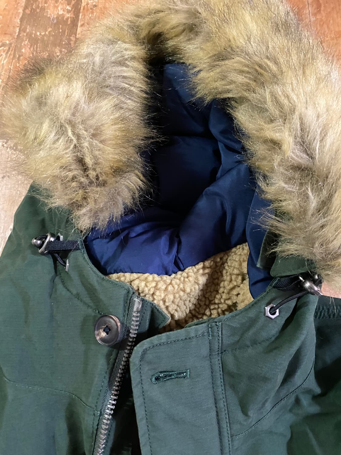 Timberland 다운 올리브그린 파카 XL 상품이미지7