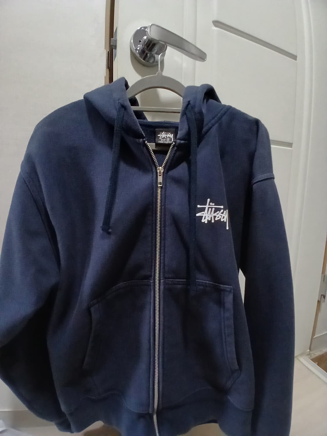 스투시 베이직 후드집업 네이비 s 상품이미지2