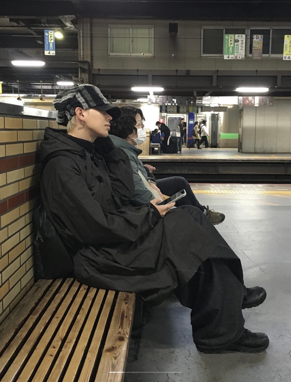 디서먼트 파인 오버 롱 후드 야상 블랙 상품이미지2