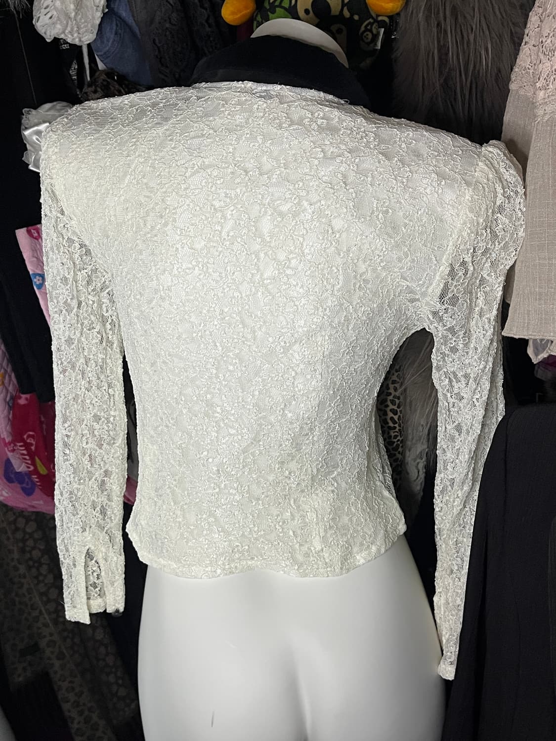 긱시크 벨벳 카라 레이스 블라우스 상품이미지3