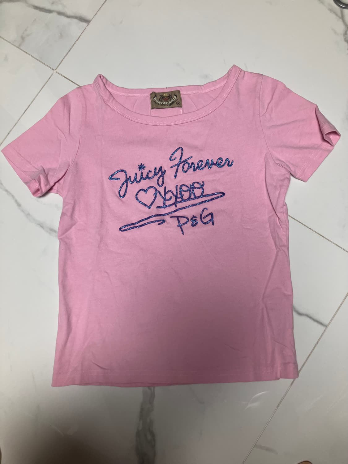 Y2K 쥬시꾸뛰르 반팔 로고 티 5가지 상품이미지3