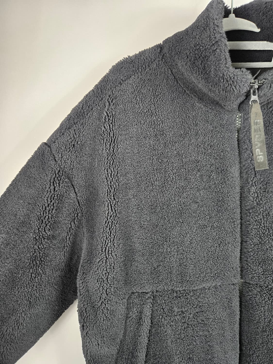 [무료배송]스파이더 105 XL 남성 셜파 플리스 집업 자켓 블랙 상품이미지4