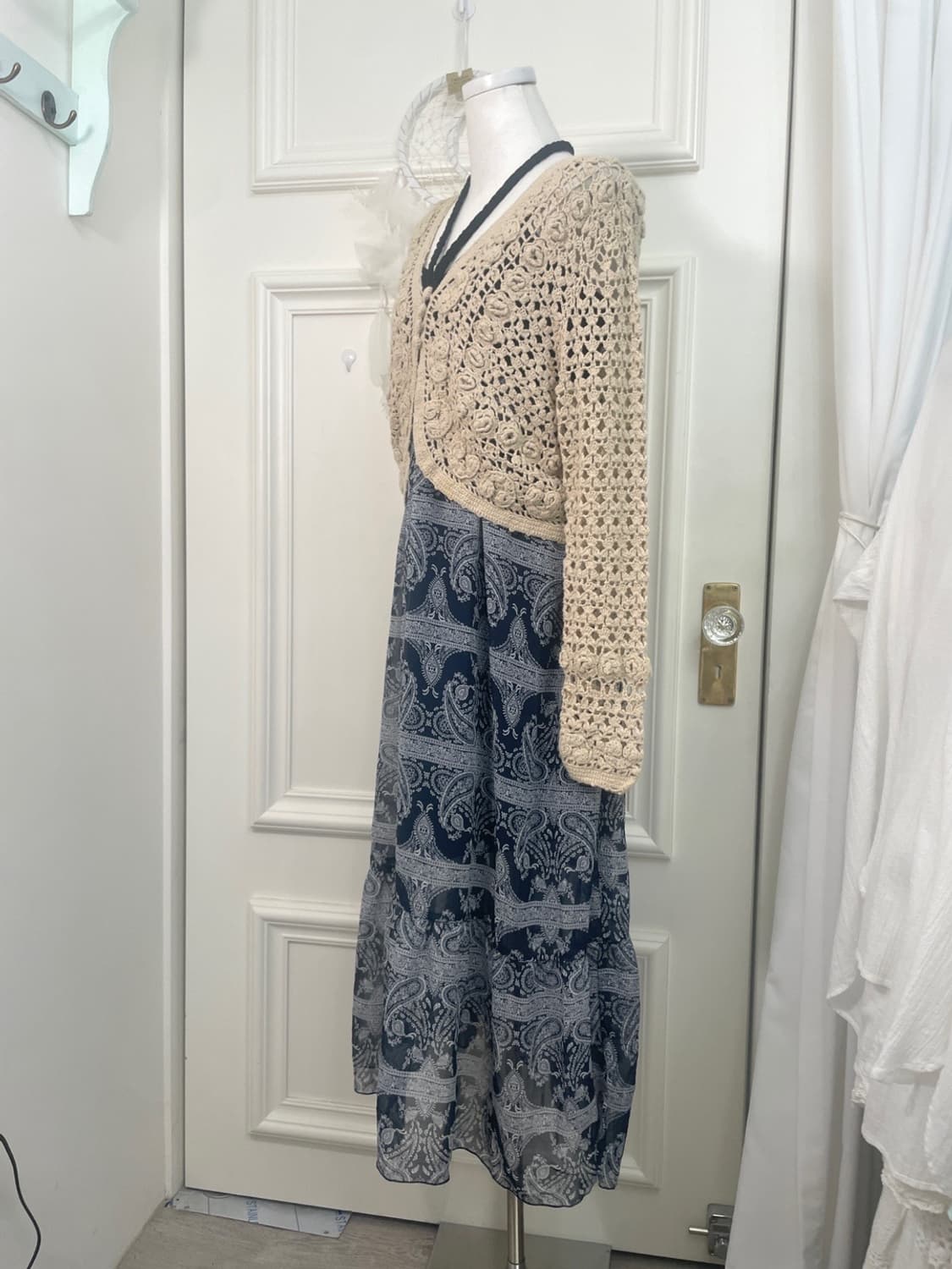 beige crochet bolero cardigan 상품이미지3