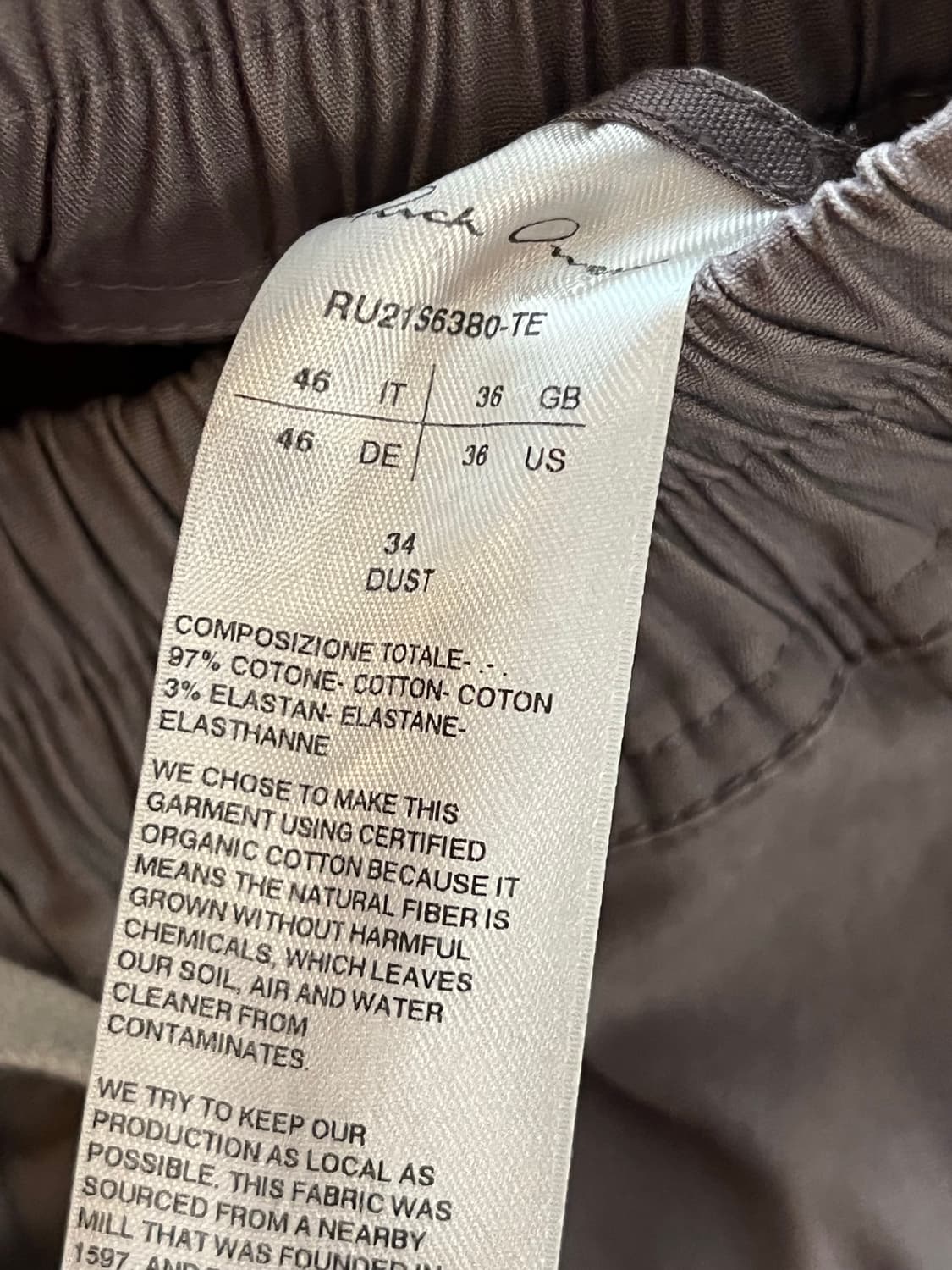 릭오웬스 21ss 드로우 스트링 TE 더스트 46  상품이미지3