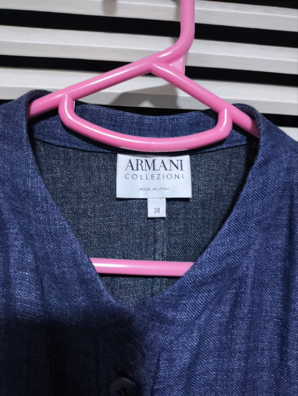 38 아르마니 꼴레지오니 데님 자켓 노카라 상품이미지6