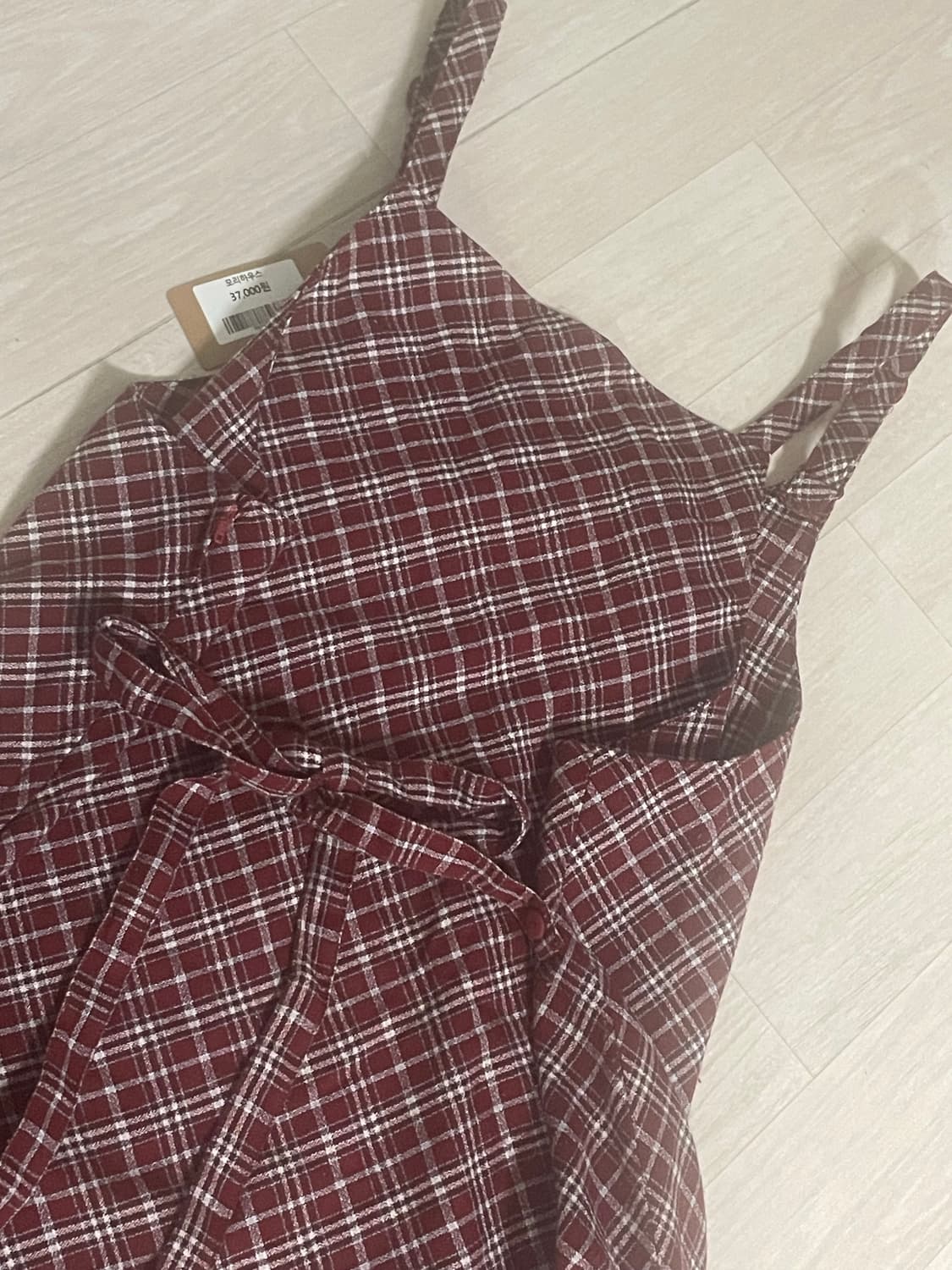 일본 빈티지 롱 원피스 _ 체크 레드 ~ 버건디 상품이미지6