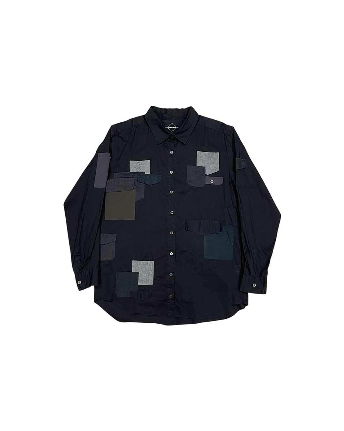 앤 소피 백 포켓 패치워크 오버사이즈 셔츠 상품이미지3