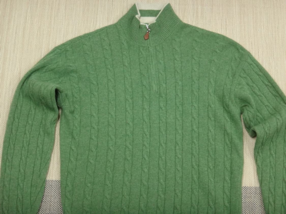 (L) BELVEDERE 이태리 울 반집업 터틀넥 니트 상품이미지3