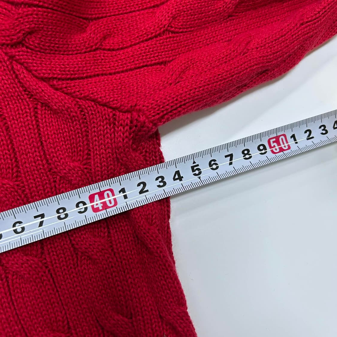 폴로 랄프로렌 레드 케이블 크루넥 니트(L) 상품이미지7