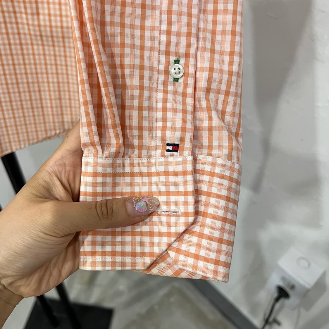타미힐피거 오렌지 체크 셔츠 상품이미지4