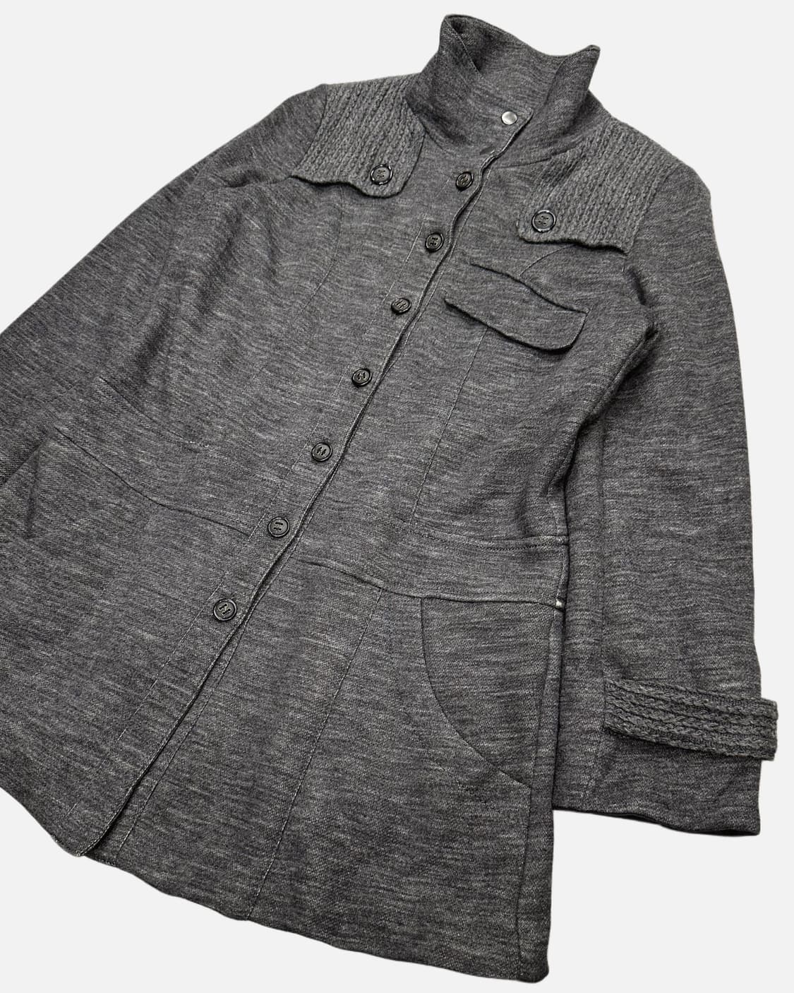 charcoal wool knit york coat 상품이미지3