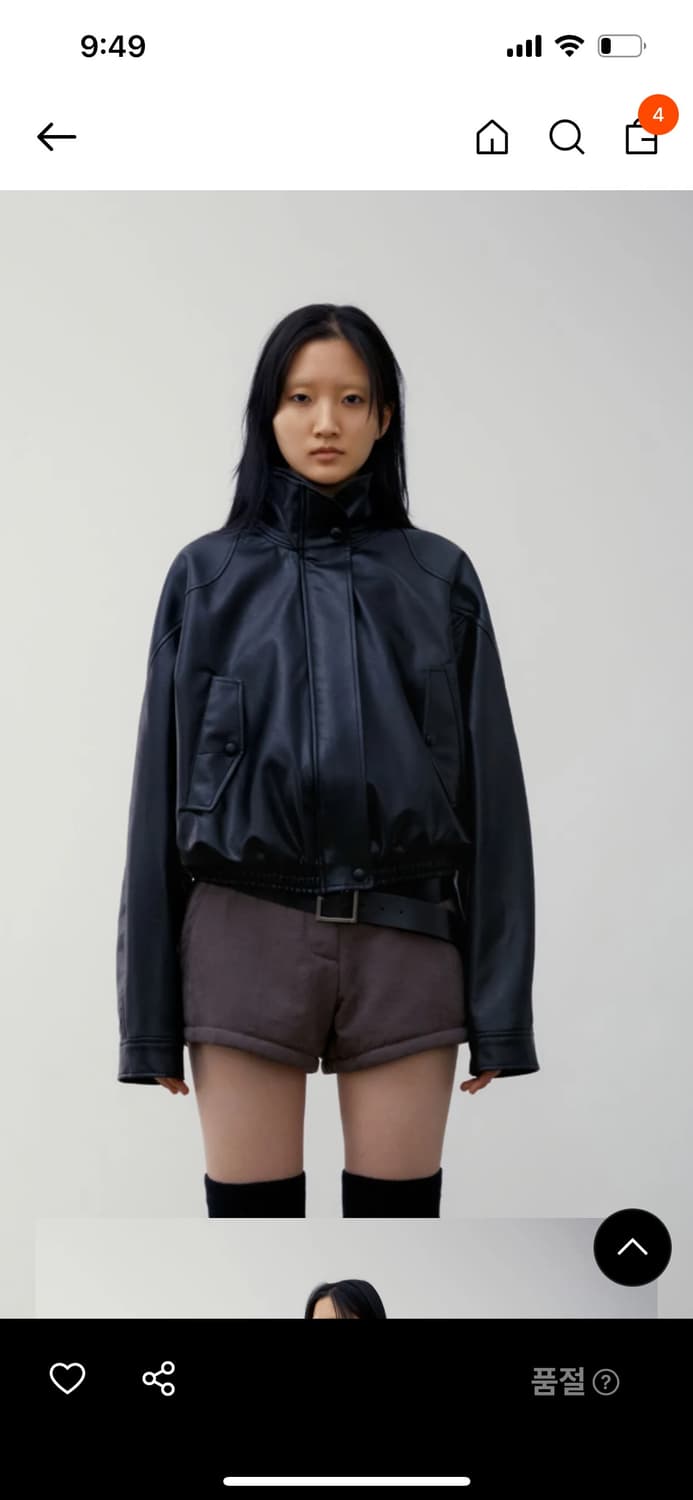 로우클래식 HIGH NECK LEATHER JACKET BLACK 상품이미지2